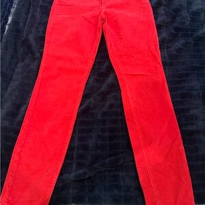 Victoria's Secret Orange/Red Corduroy Pants size 8 skinny leg